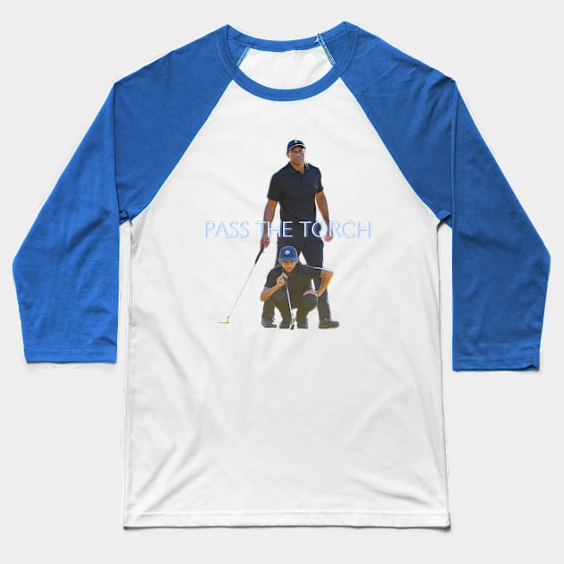 Tiger Woods and His Son Baseball T-Shirt by YungBick